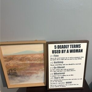 Framed Art and Humorous Sign Set